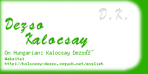 dezso kalocsay business card